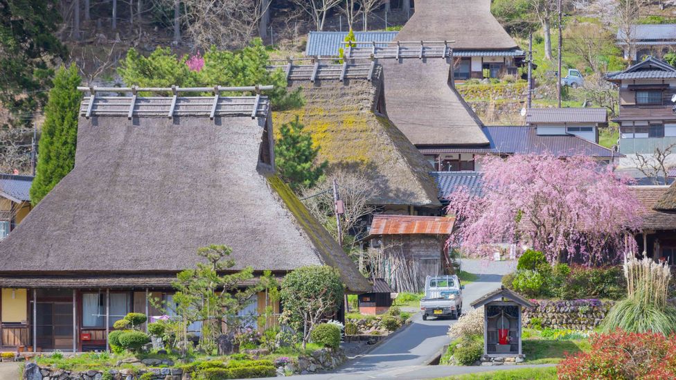 Kayabuki no Sato, one of Miyama's 57 villages, has the highest concentrations of thatched roof houses in Japan (Credit: Kyoto Miyama Tourism Association)