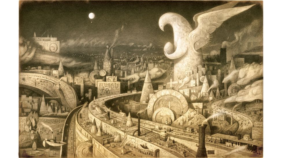 The Arrival by Shaun Tan is a wordless graphic novel depicting the emigration experience (Credit: Shaun Tan/ Lothian Children’s Books / Hachette)