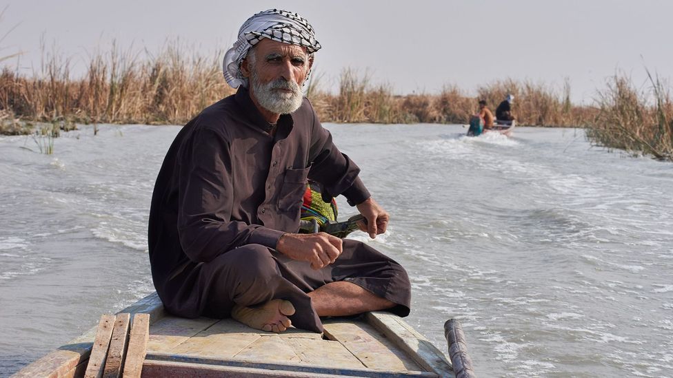 Fisherman Razaq Abu Haida lives along the Al-Ahwar wetlands, one of the world's largest inland delta systems (Credit: Simon Urwin)