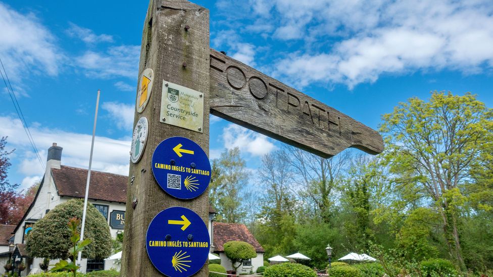 New signs now mark the 68.5-mile St James Way from Reading to Southampton (Credit: Gregory Davies/Alamy)