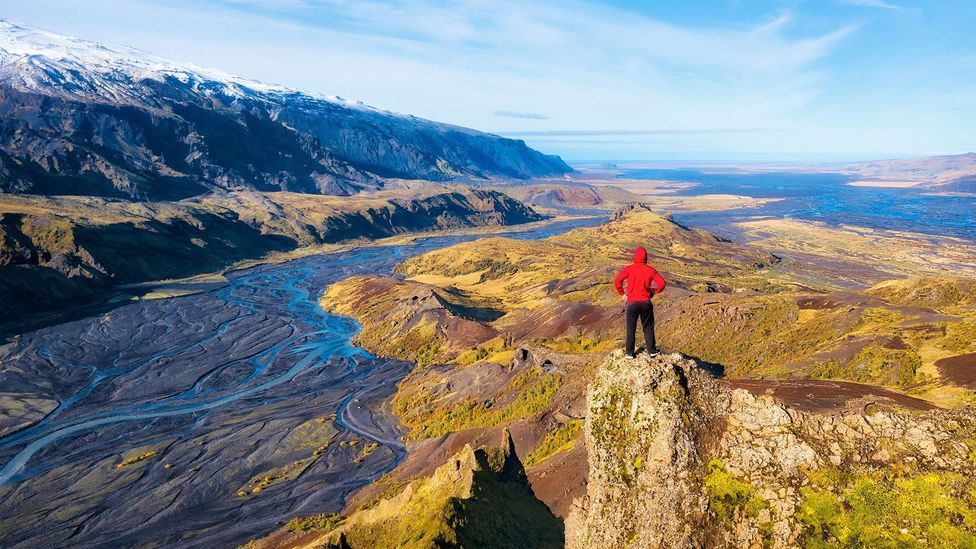 Hiker on Iceland's 55km Laugavegur Trail