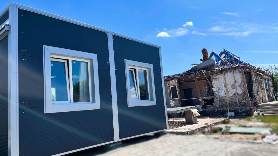 HOMers’ standard 24 sq m modular dwelling is easily transportable – the homes have been put to good use in Ukraine (Credit: HOMers)