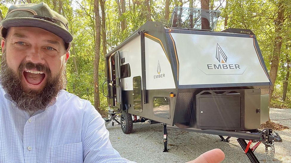 After 20 years as a high-school English teacher, Jeremy Puglisi left to pursue his dream of becoming a camping podcaster (Credit: Courtesy of Jeremy Puglisi)