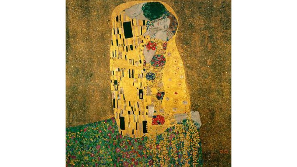 Influenced by the Art Nouveau style and painted with added gold leaf, The Kiss (1907-8) is one of Klimt's most popular works (Credit: Alamy)