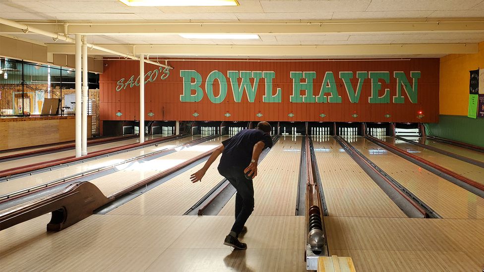 Sacco's is one of Massachusetts' last remaining candlepin bowling alleys (Credit: Mara Vorhees)