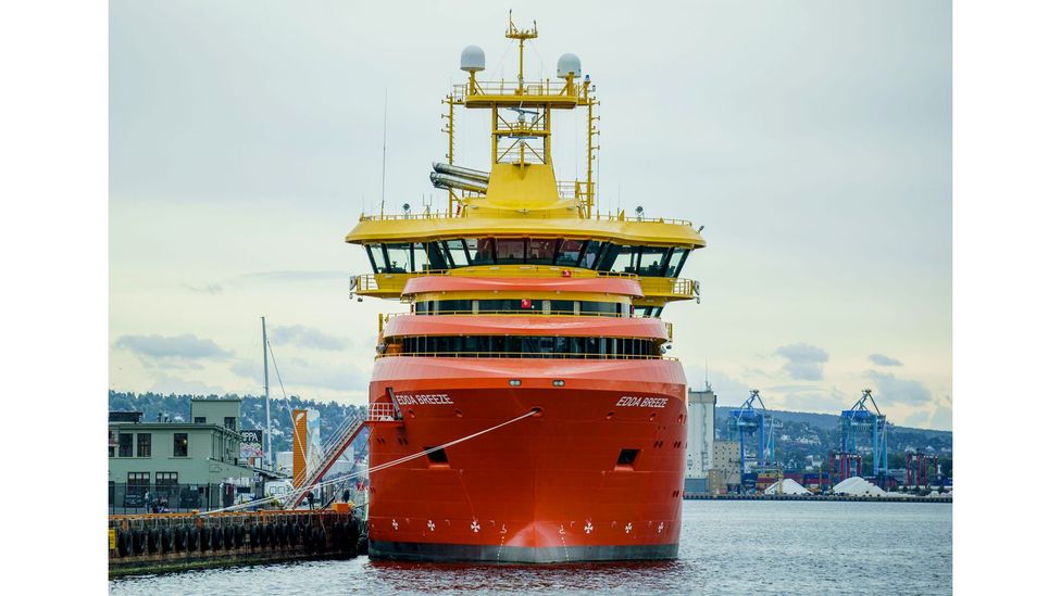 Derechos de autor de la imagen Alamy Image caption El barco noruego Ida Breeze fue construido para funcionar con un sistema de propulsión de hidrógeno.