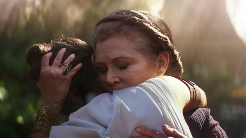 Carrie Fisher was "resurrected" through the use of CGI for her appearance as Princess Leia in the Star Wars film, The Rise of Skywalker film (Credit: Alamy)