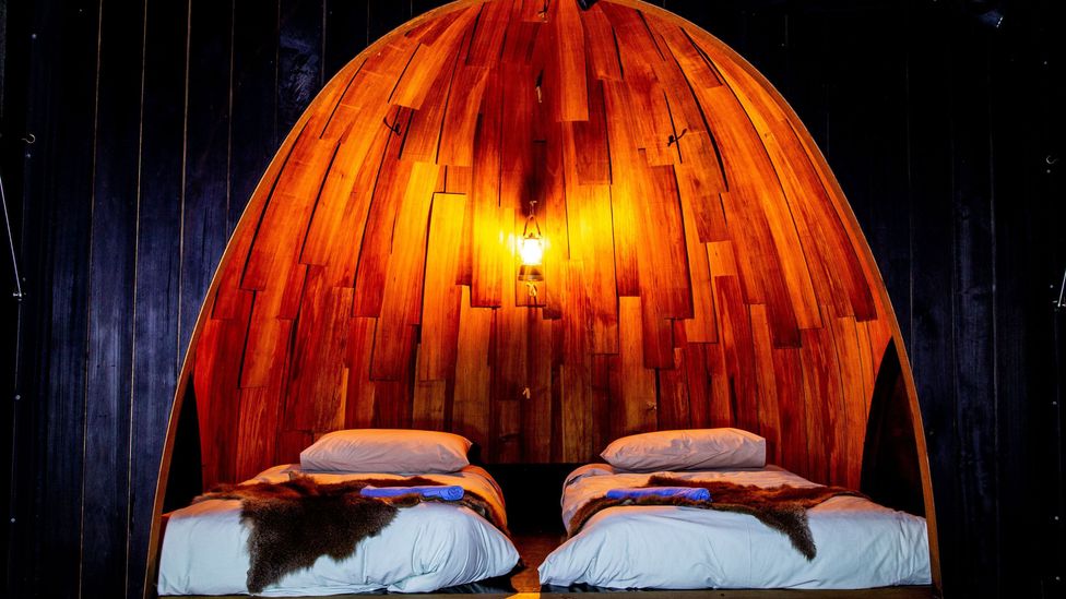 The sleeping huts at krakani lumi take inspiration from the half-dome forms of palawa homes (Credit: Jillian Mundy)