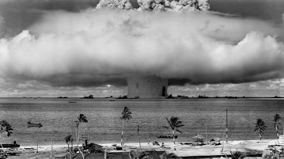 Nuclear tests at the Bikini Atoll contaminated a wide area with radiation, though the fish are now considered safe to eat (Credit: Getty Images)