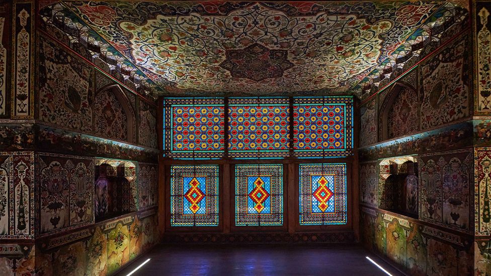 Shebeke windows inside the Khan’s Palace, Sheki, Azerbaijan