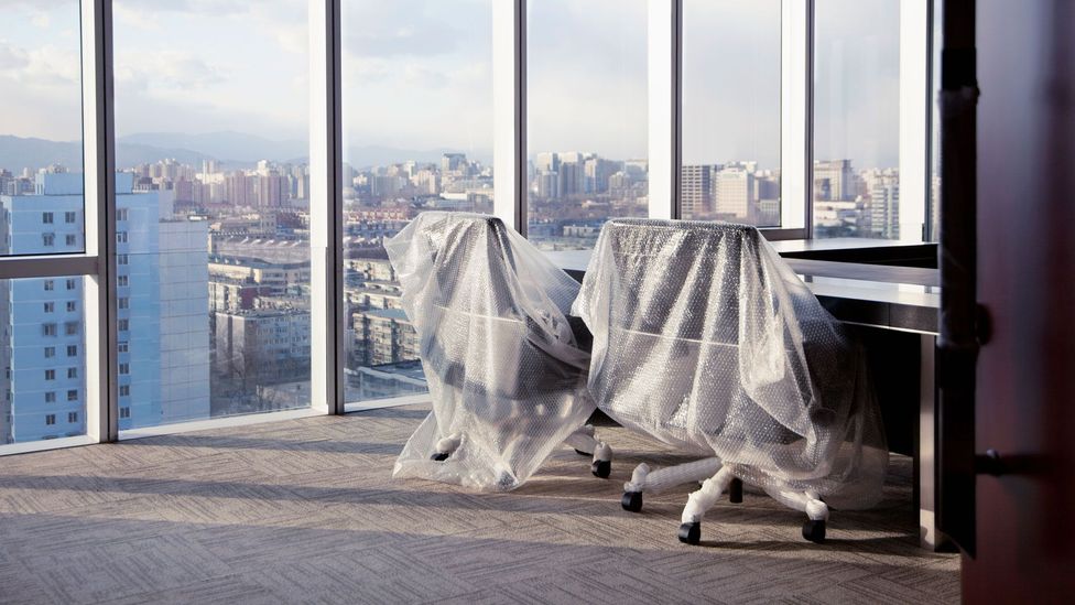 Major cities are now with filled with empty office buildings. What