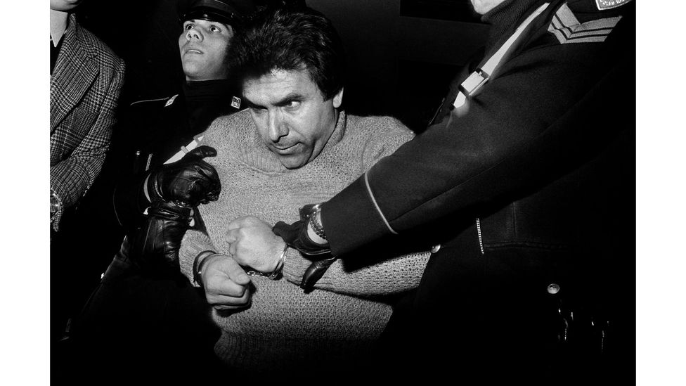 The arrest of notorious Sicilian Mafia boss Leoluca Bagarella – who had murdered Giuliano – in Palermo in 1980 (Credit: Letizia Battaglia)