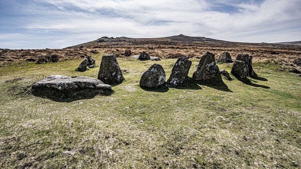 The "Nine Maidens" stone circle marks the site of a Bronze Age burial chamber (Credit: Richard Collett)