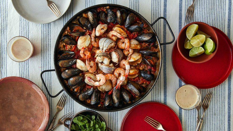Photo of seafood paella