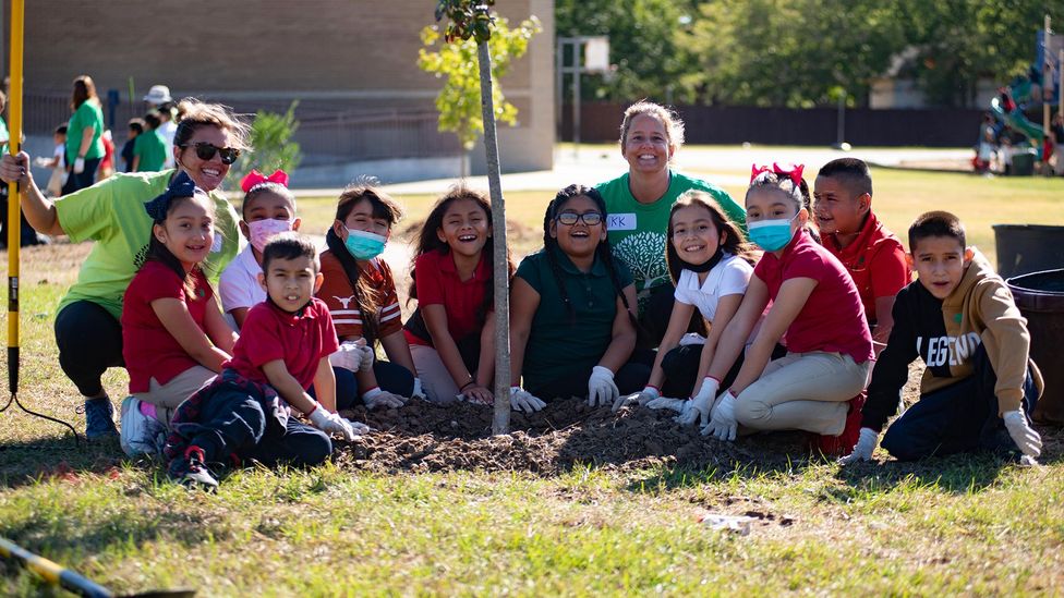 The Texas Trees Foundation has launched a cool schools programme to plant more trees in lower-income neighbourhoods in Dallas (Credit: Pete Cuellar)