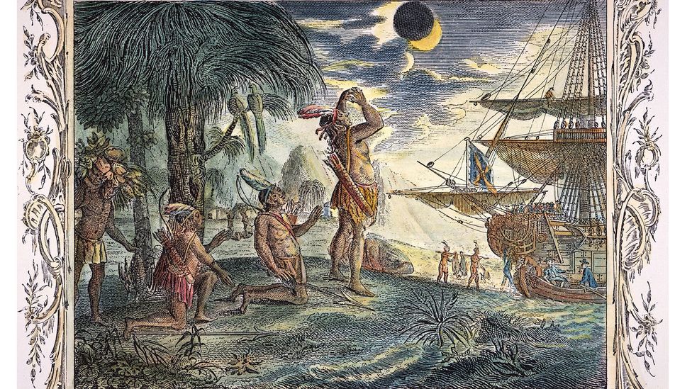Christopher Columbus used an almanac to predict an eclipse of the Moon and was able to trick the inhabitants of Jamaica into aiding his crew (Credit: Alamy)