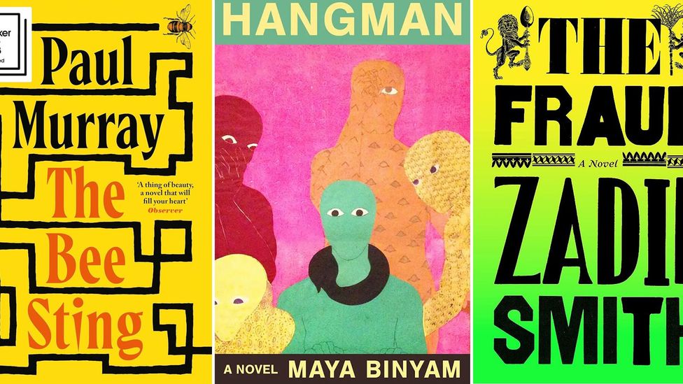 Book covers: The Bee Sting, Hangman, The Fraud