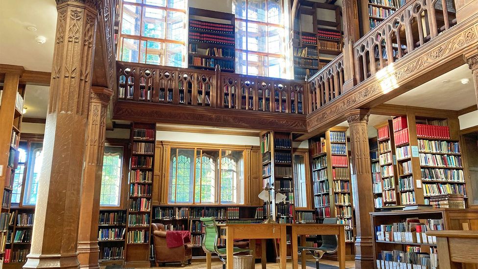 The two-storey reading rooms are the star attractions at the library (Credit: Gladstone's Library)