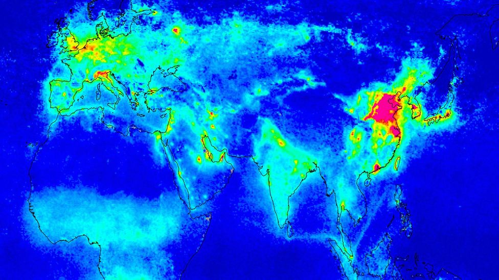 Nitrogen dioxide pollution map (Credit: Getty Images)