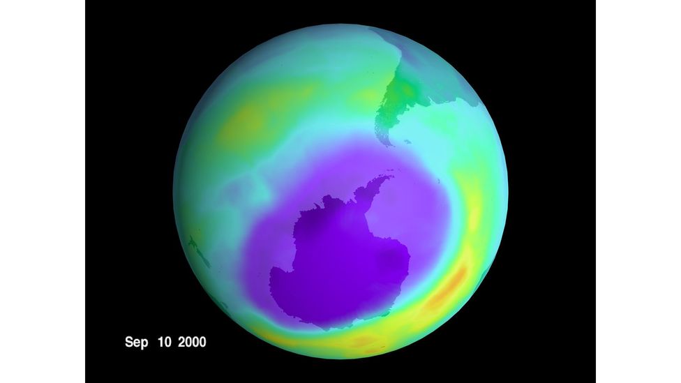 Some human-made chemicals - like ozone depleting chorofluorocarbons - have effects which can last hundreds of years (Credit: Getty Images)
