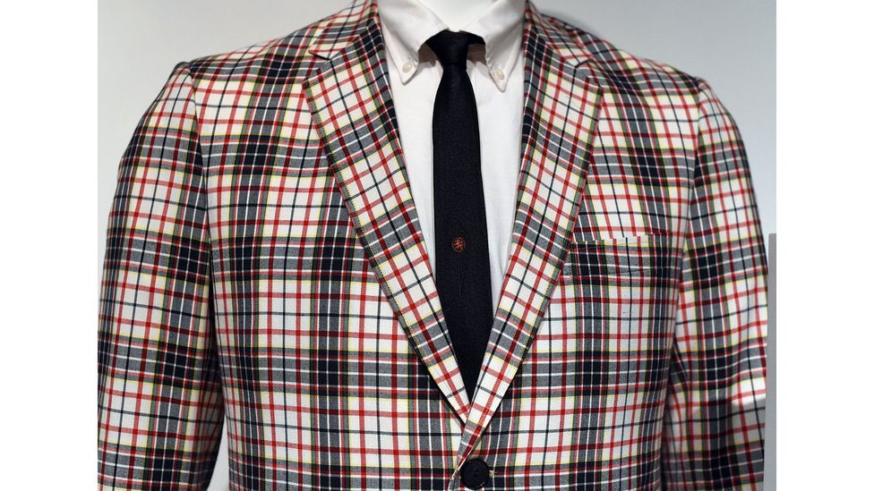 Madras became a signifier of affluence in the US in the 1950s – pictured, a Madras sports jacket worn by protagonist Don Draper in TV drama Mad Men (Credit: Getty Images)