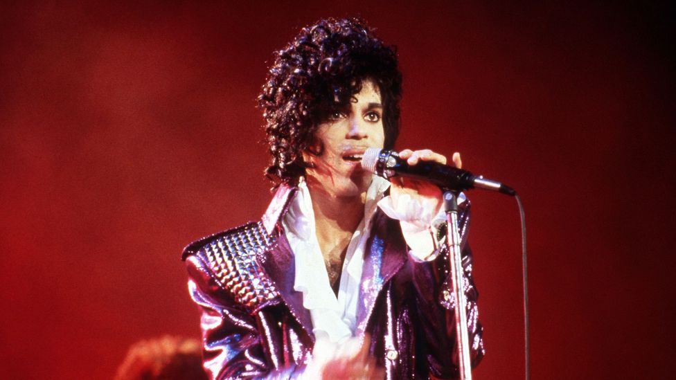 US singer Prince performs onstage during the 1984 Purple Rain Tour (Credit: Getty Images)