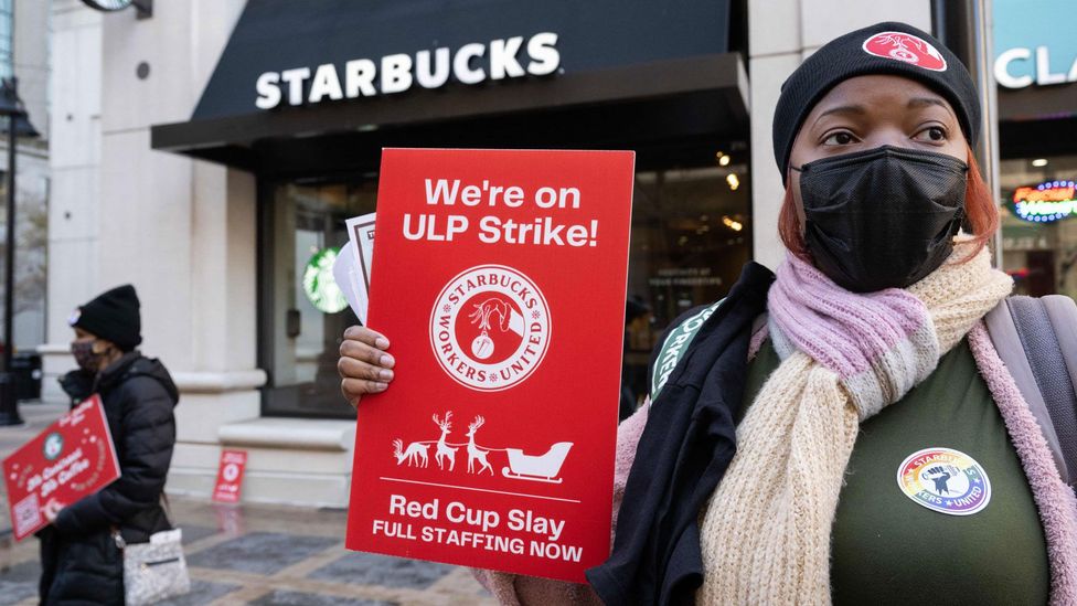 'Red Cup Rebellion' The worker strike on Starbucks's most iconic day