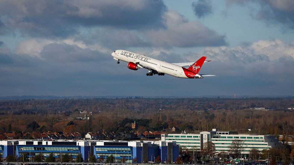 Virgin Atlantic Flight100 takes off from Heathrow Airport, London (Credit: Reuters)