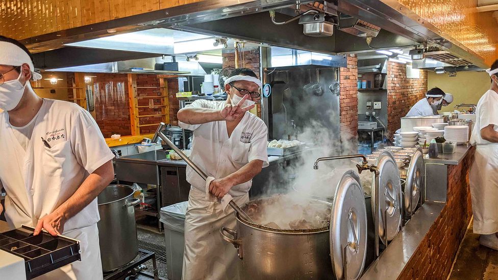 Tanaka Shōten is famous for its pork bone broth, made by boiling a pig's head for three days. (Credit: Frank Striegl)