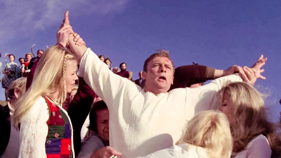 When he discovers that the missing girl didn't exist, Howie is burnt alive as a human sacrifice (Credit: Alamy)