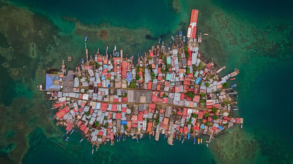 Aerial shot of Gardi Sugdub island in Panama