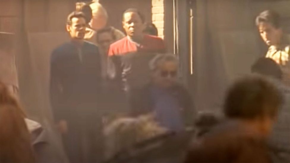 In Past Tense, Sisko and Bashir are escorted to a walled-off section of the city, known as a Sanctuary District (Credit: Paramount)