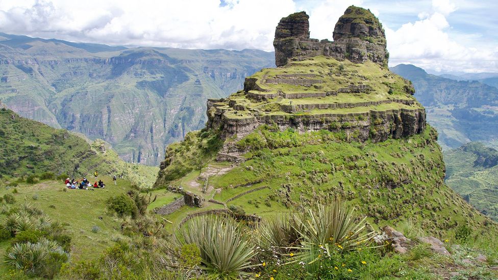 Two 'horns' of Waqra Pukará in Peru