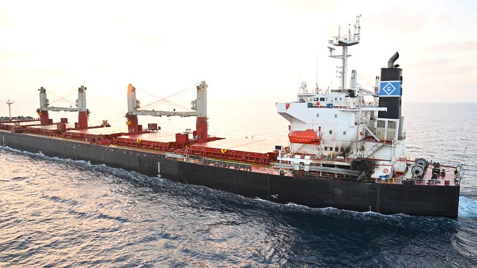 The MV Genco Picardy was attacked by a drone in January as it sailed from the Red Sea into the Gulf of Aden (Credit: UPI/Alamy Live News)
