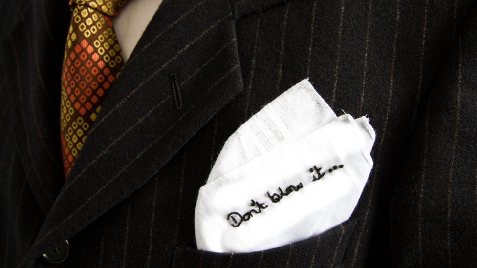 The embroidered handkerchief project aims to give tailored messages to business leaders and politicians (Credit: Craftivist Collective)