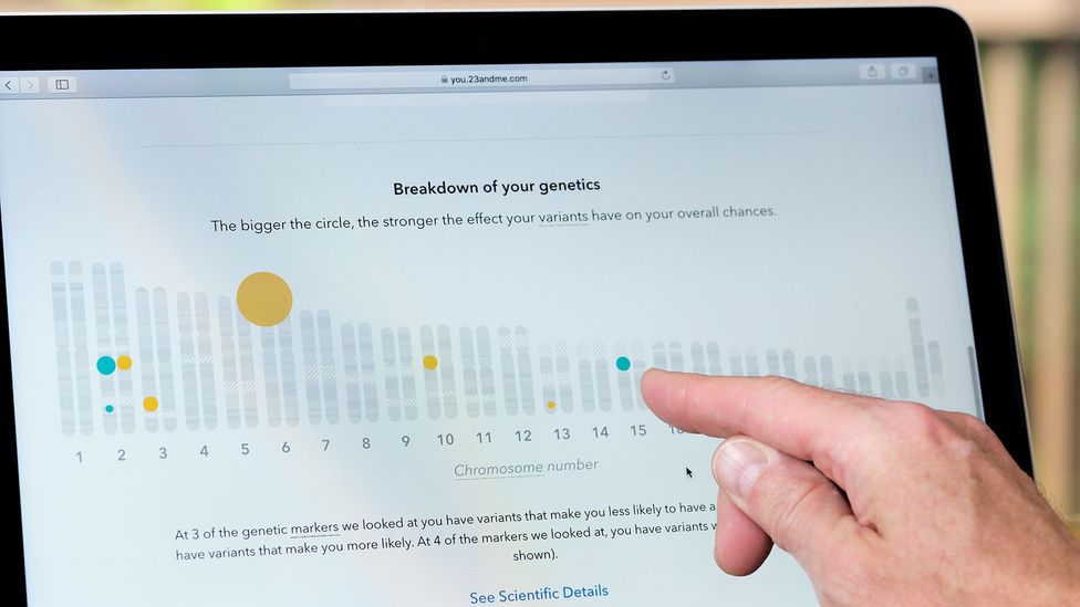 As informações que as empresas de testes de DNA caseiros fornecem aos seus usuários podem fornecer informações sobre o patrimônio genético e alguns indicadores de saúde (Crédito: Alamy)