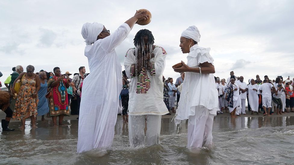 An African cleansing ceremony at Fort Monroe, VA