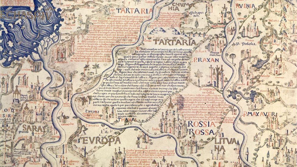 Detail of the Mappa Mundi by Venetian cartographer Fra Mauro