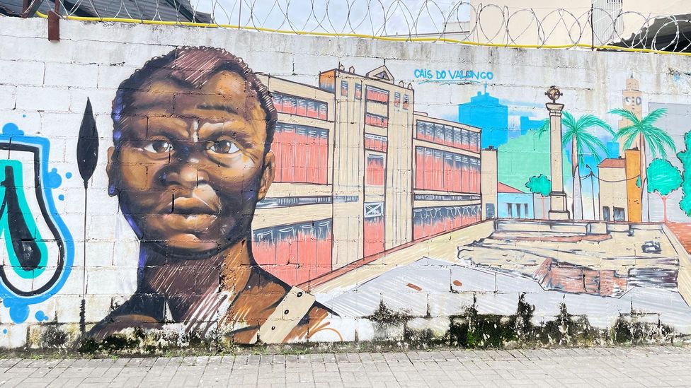 Street art of mural of Zumbi dos Palmares in Rio de Janeiro
