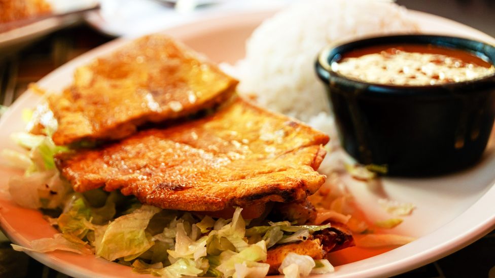 La Bomba Puerto Rican restaurant on West Armitage Avenue is Chef Mauro's pick for their El Jibarito sandwich, made with fried plantains and steak (Credit: Getty Images)