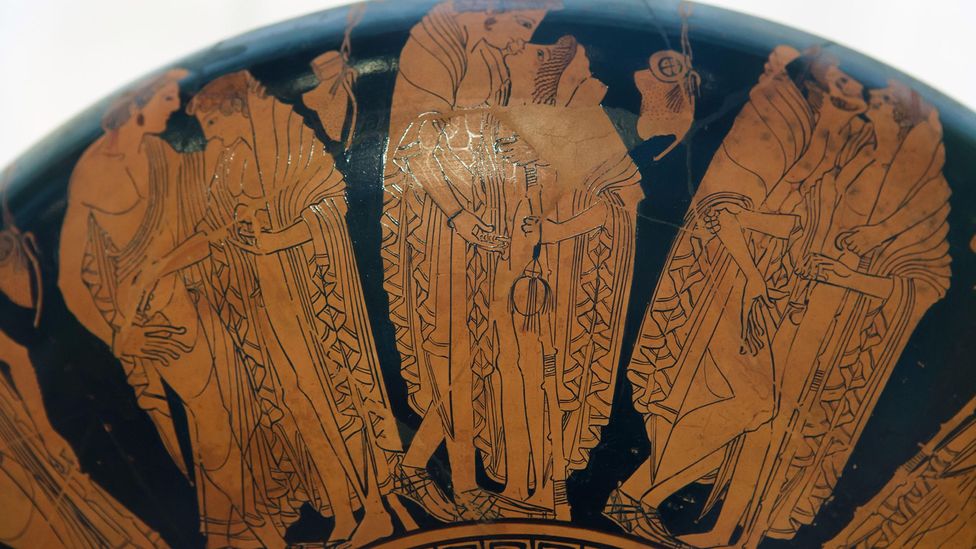 Frescoes, vessels and other artefacts of courting same-sex couples have been recovered throughout Ancient Greece (Credit: Alamy)
