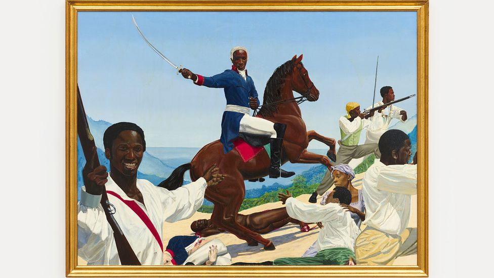 Donkor seeks 'emotional truth' in his work – pictured, Toussaint L'Ouverture at Bedourete (2004) (Credit: Courtesy of artist and Niru Ratnam/ Tim Bowitch)