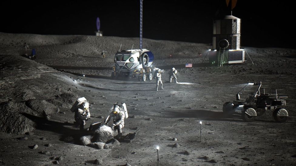 The ambitious lunar exploration projects planned for the coming years will need a much more sophisticated communications network than Apollo (Credit: Nasa)