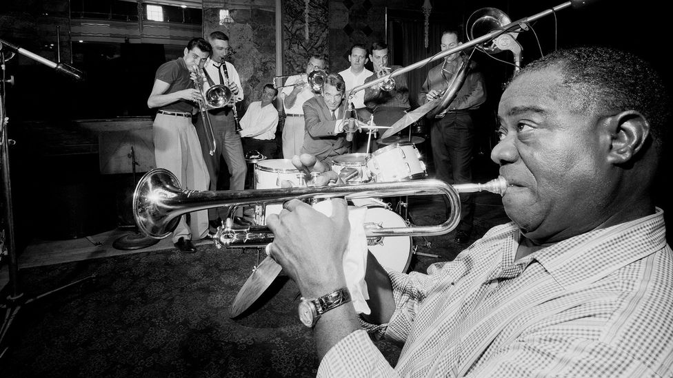 Armstrong pictured rehearsing in 1960 – the new release reflects Armstrong's complex identity as a performer (Credit: Getty Images) Armstrong pictured rehearsing in 1960 – the new release reflects Armstrong's complex identity as a performer (Credit: Getty Images)