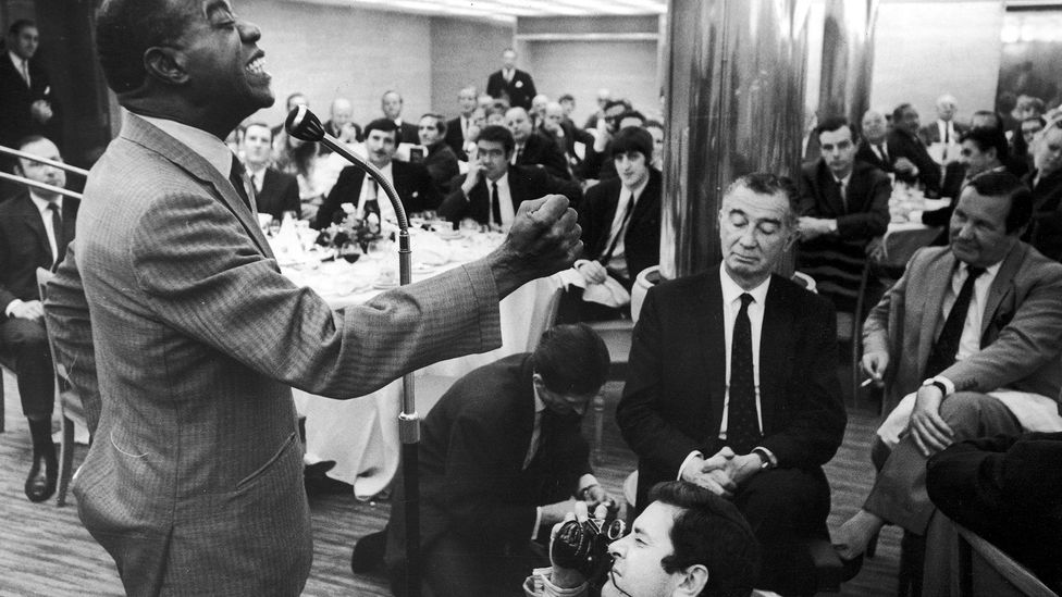 Armstrong at the Savoy Hotel, London in 1968 – he considered his London recordings some of his greatest (Credit: Getty Images) Armstrong at the Savoy Hotel, London in 1968 – he considered his London recordings some of his greatest (Credit: Getty Images)