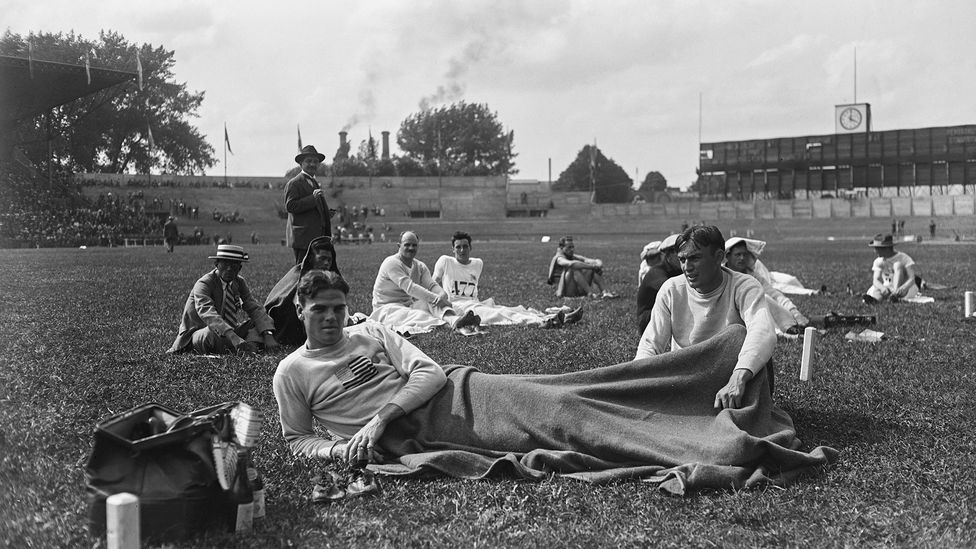 The 1924 Stade de Colombes Olympic stadium was surrounded by factories emitting noxious fumes (Credit: Getty Images) The 1924 Stade de Colombes Olympic stadium was surrounded by factories emitting noxious fumes (Credit: Getty Images)