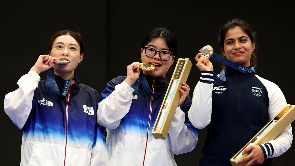 Kim Yeji has won a silver medal at the 2024 Paris Olympics – and become an internet sensation for her calm demeanour under pressure (Credit: Getty Images)