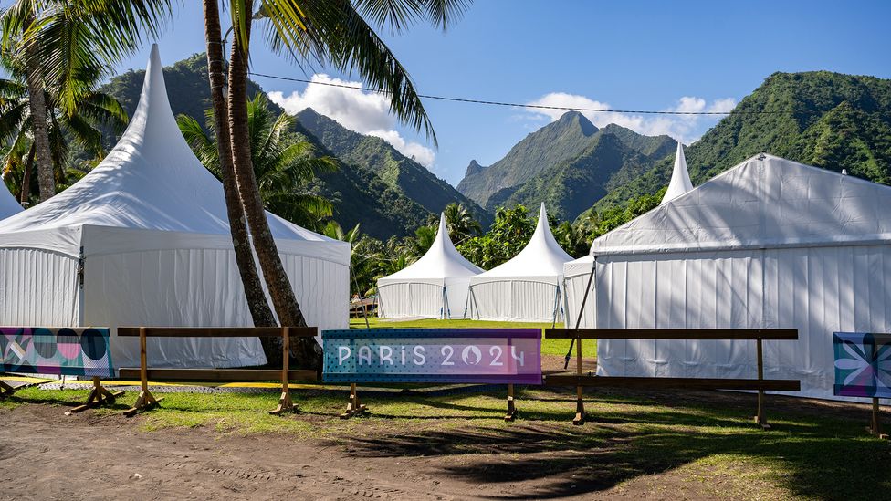 White tents have been erected on the island for the 2024 Paris Olympics (Credit: Atea Lee Chip Sao) White tents have been erected on the island for the 2024 Paris Olympics (Credit: Atea Lee Chip Sao)