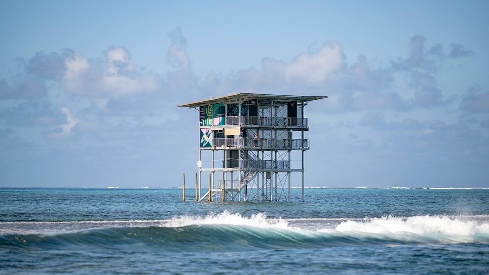 The aluminium judging tower was a point of controversy, but it was scaled down after local pressure (Credit: Atea Chip Lee Sao) The aluminium judging tower was a point of controversy, but it was scaled down after local pressure (Credit: Atea Chip Lee Sao)
