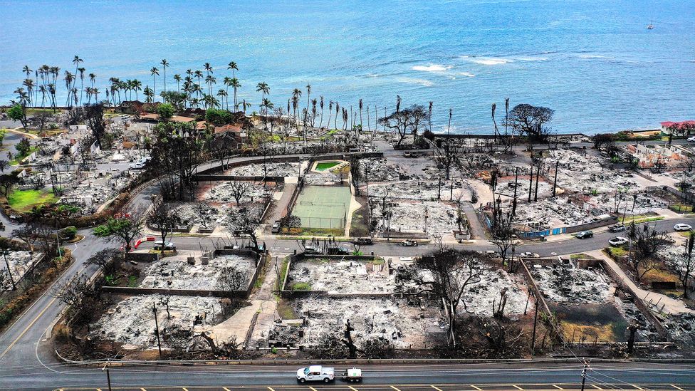 Aerial view of Lahaina, Hawaii after wildfire devastation (Credit: Getty Images)